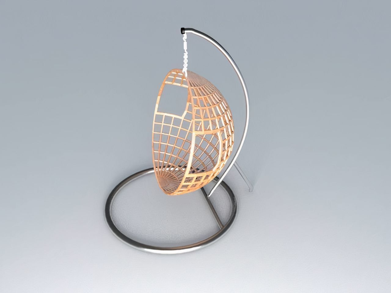 Chair orange hanging 3D model_3