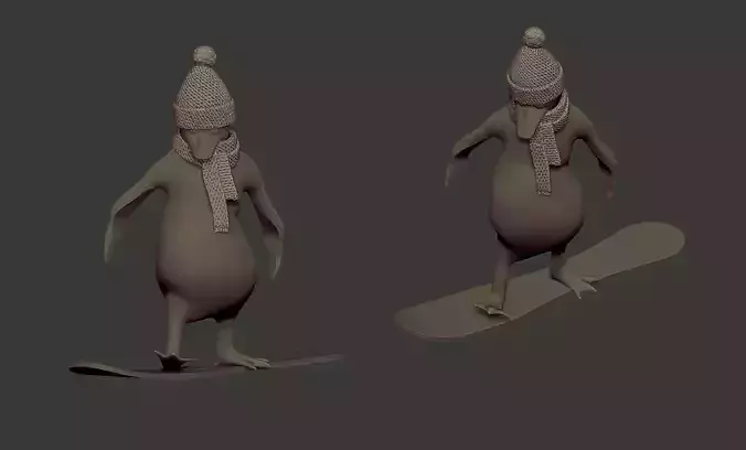 penguin on skateboard