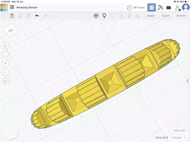 Flower C-section ring stl file