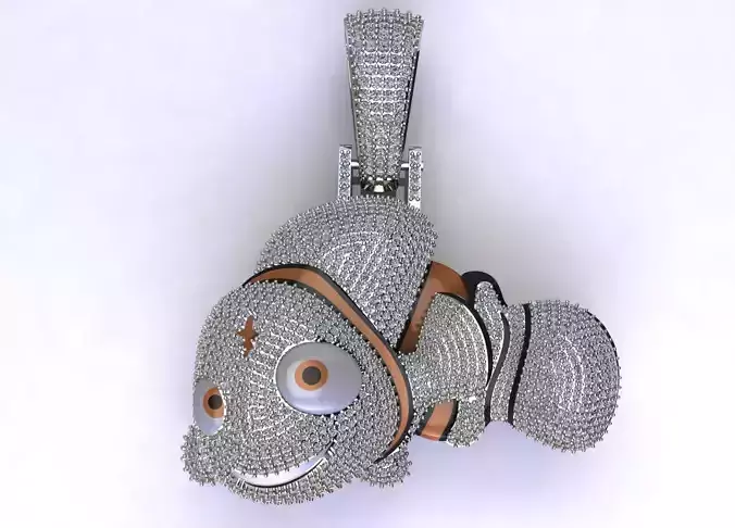 HipHop finding nemo pendant with diamonds 3D print model