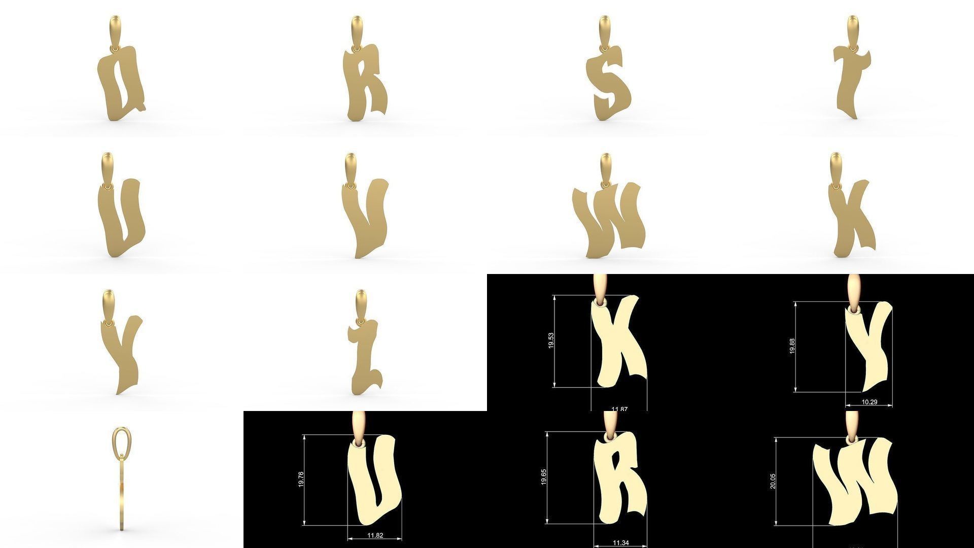 Initial Letters Pendant Alphabets SomeWhereInSpace 3D Model Collection_1