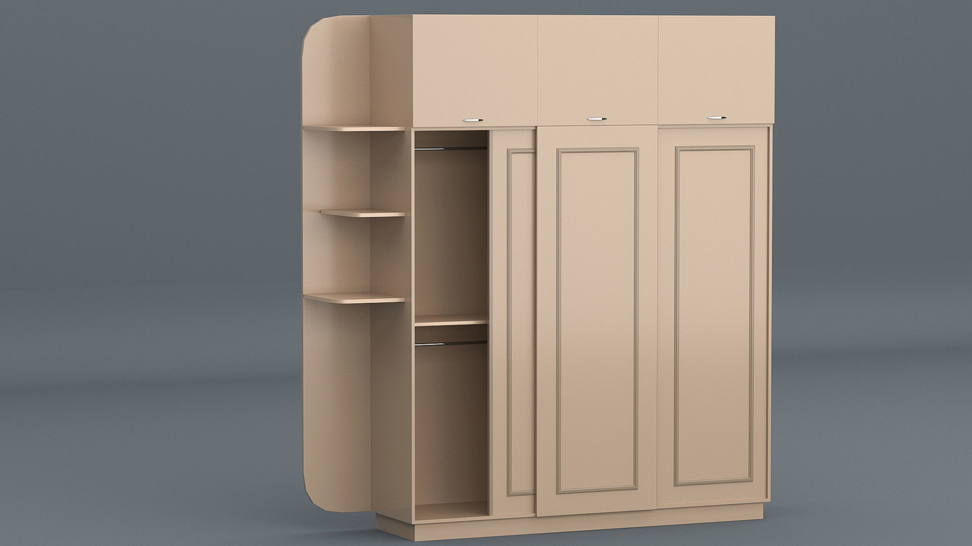 Furniture Cabinet Low-poly 3D model_6
