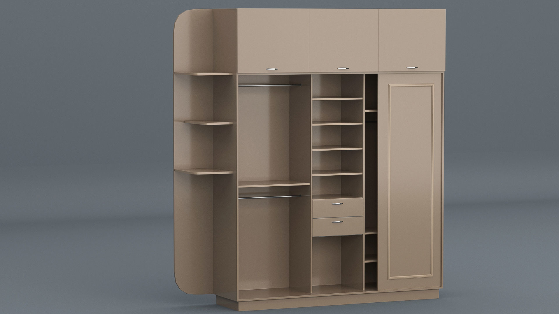 Furniture Cabinet Low-poly 3D model_5