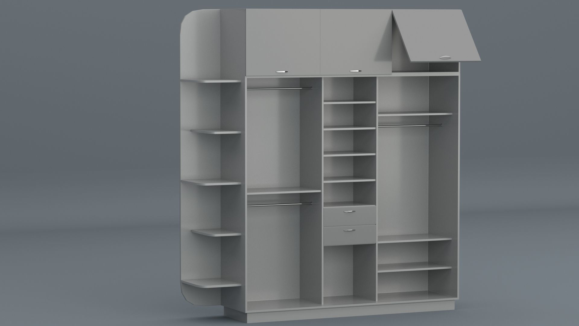 Furniture Cabinet Low-poly 3D model_8