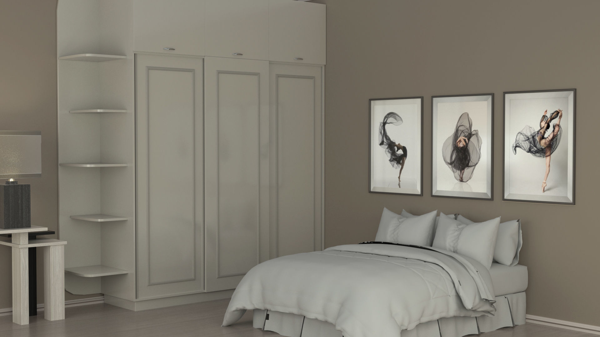 Furniture Cabinet Low-poly 3D model_9