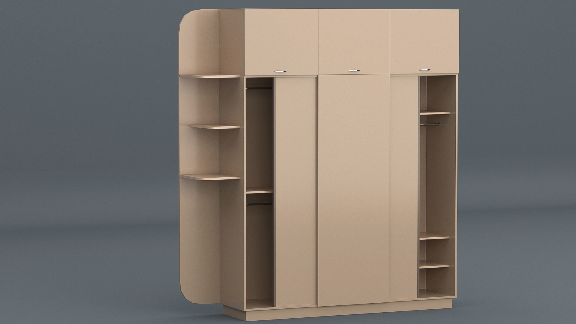 Furniture Cabinet Low-poly 3D model_4