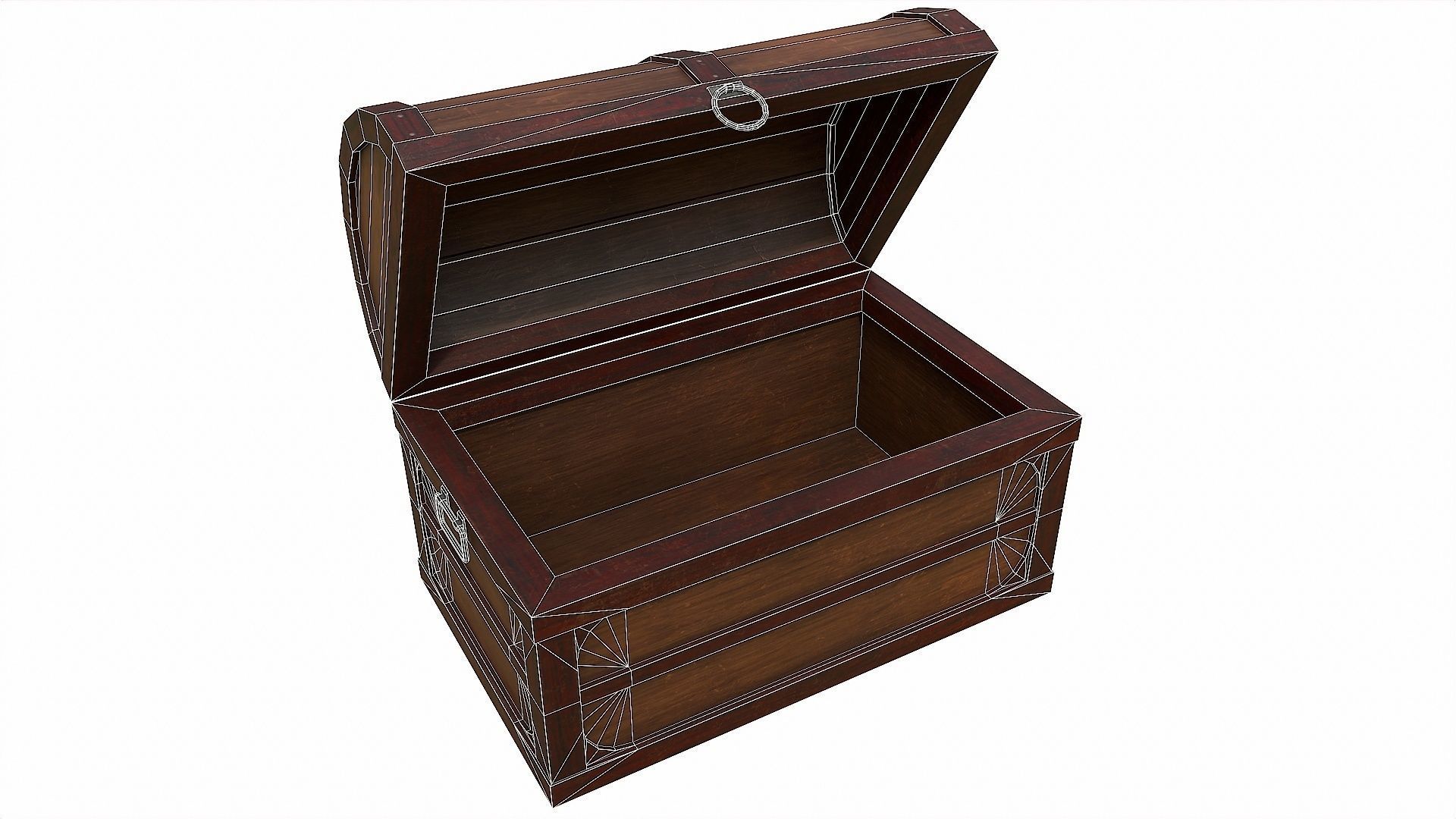 Pack of 6 Medieval Wooden Chests and Crates Low-poly 3D model_62