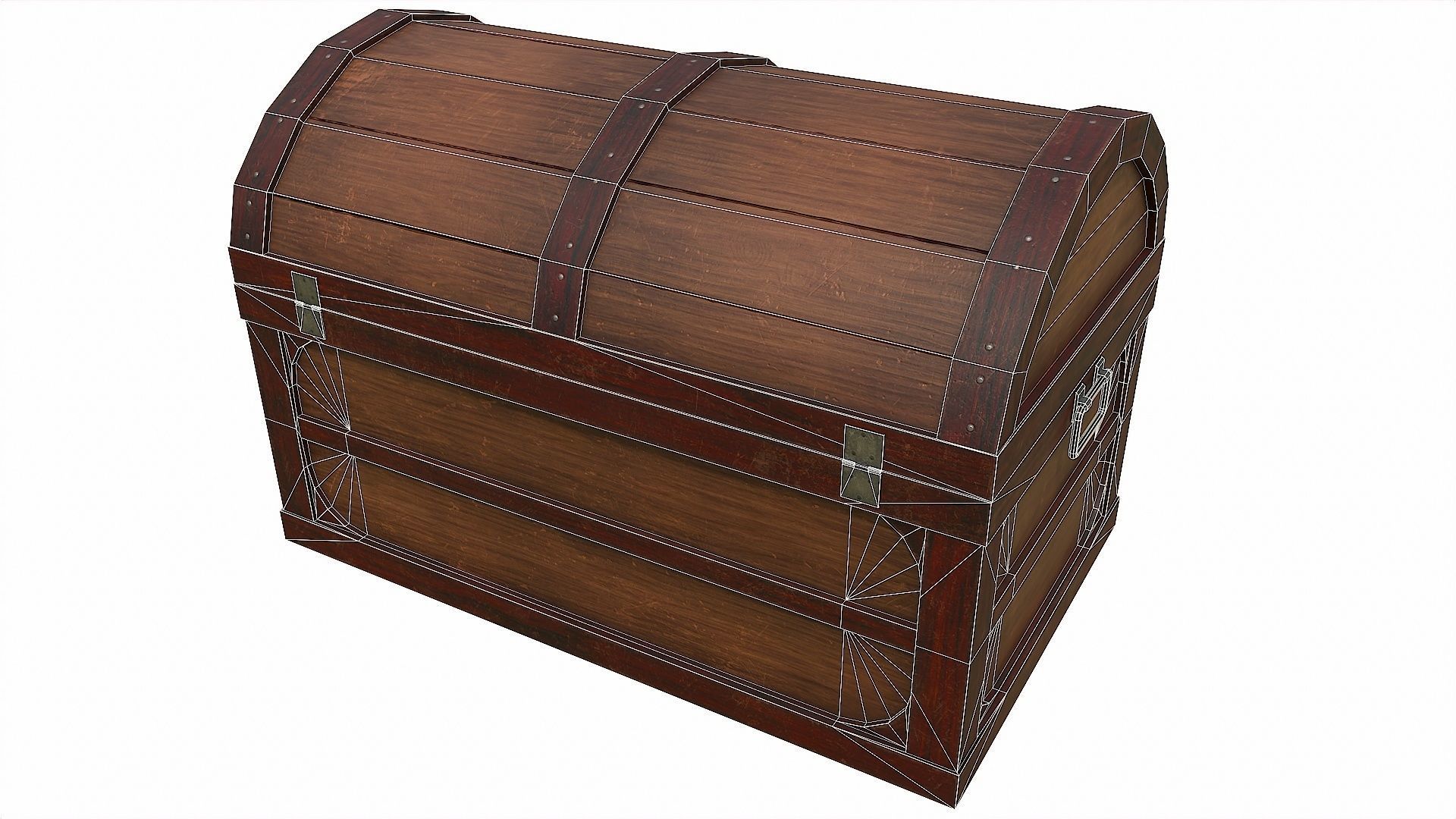 Pack of 6 Medieval Wooden Chests and Crates Low-poly 3D model_63