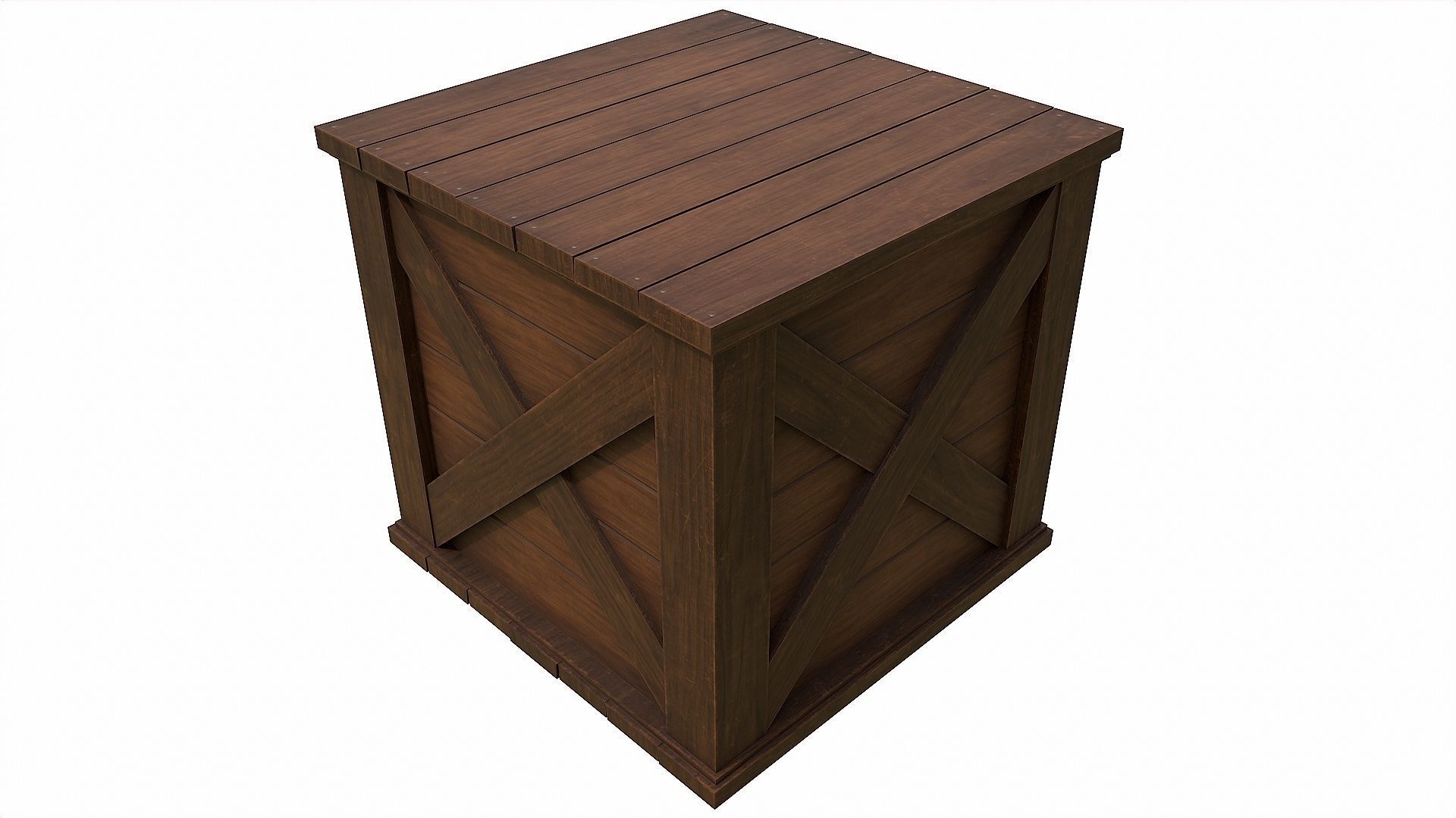 Pack of 6 Medieval Wooden Chests and Crates Low-poly 3D model_67