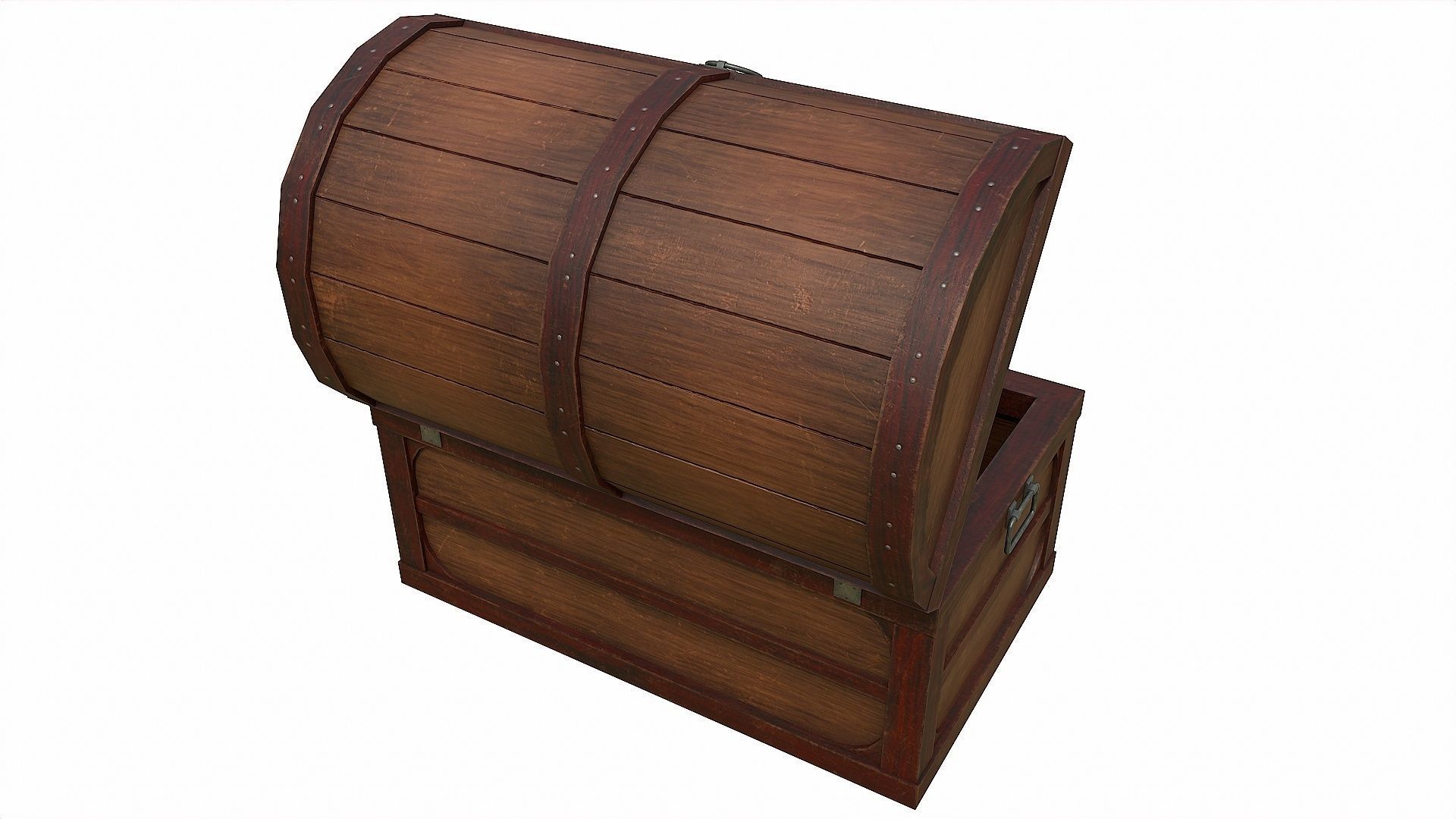 Pack of 6 Medieval Wooden Chests and Crates Low-poly 3D model_56