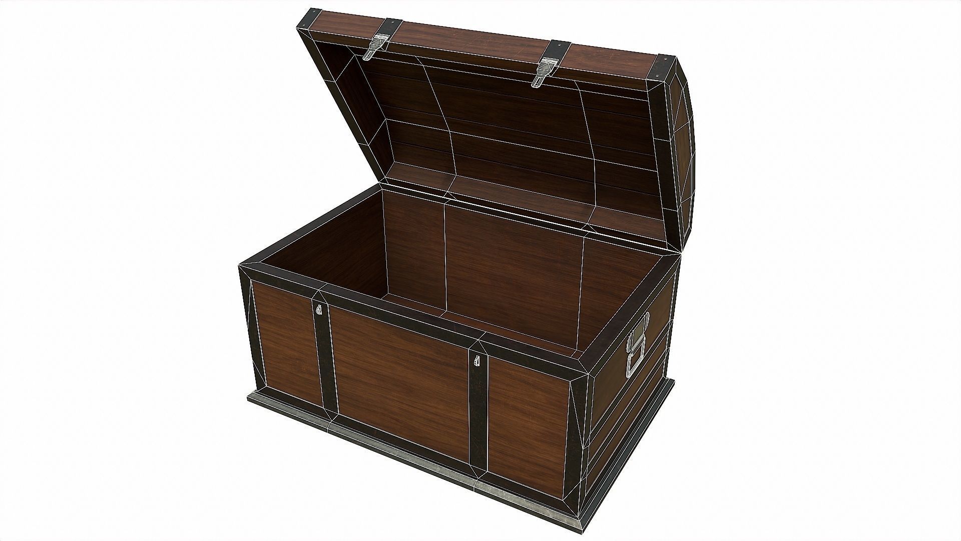 Pack of 6 Medieval Wooden Chests and Crates Low-poly 3D model_28