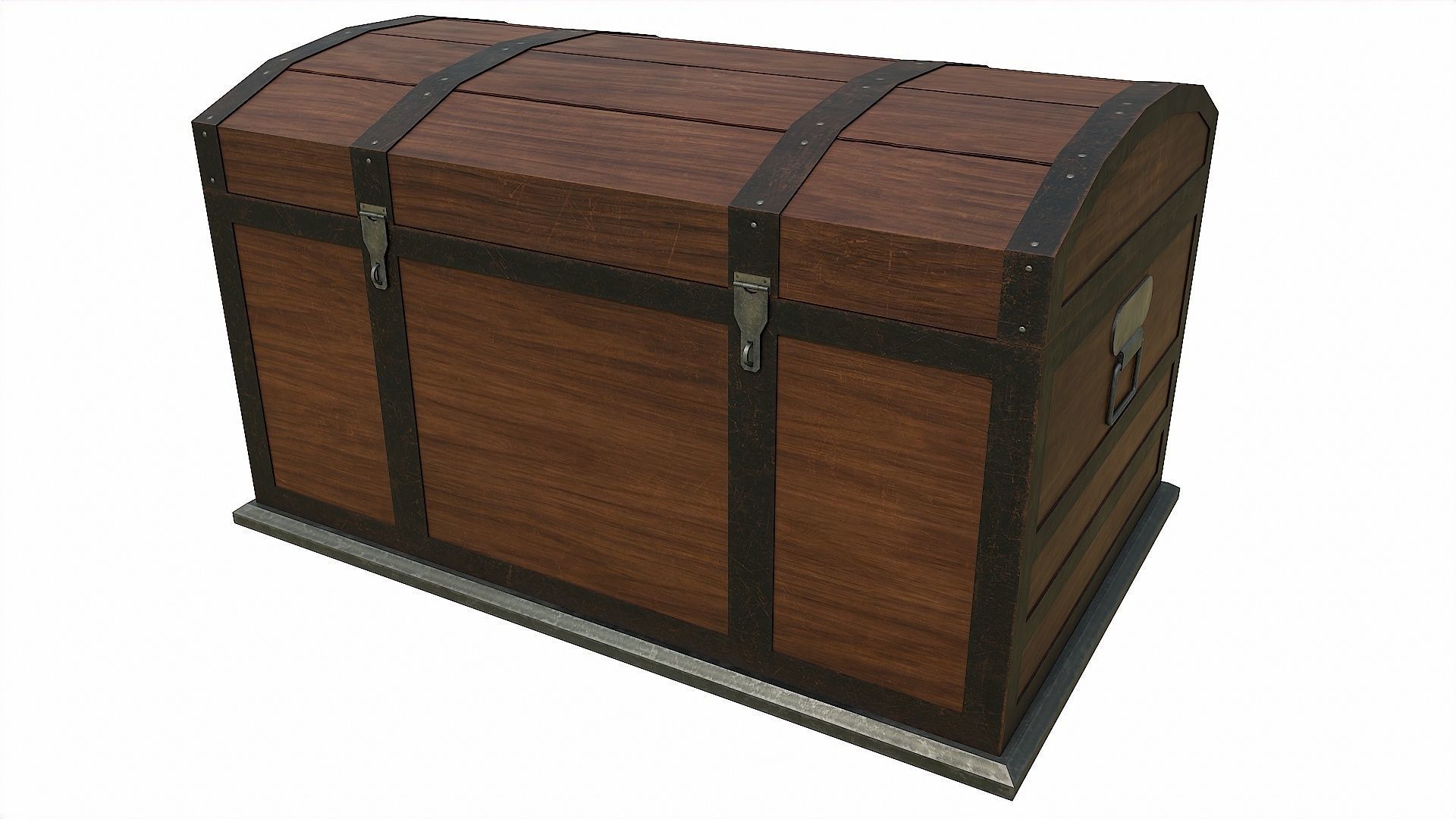Pack of 6 Medieval Wooden Chests and Crates Low-poly 3D model_19