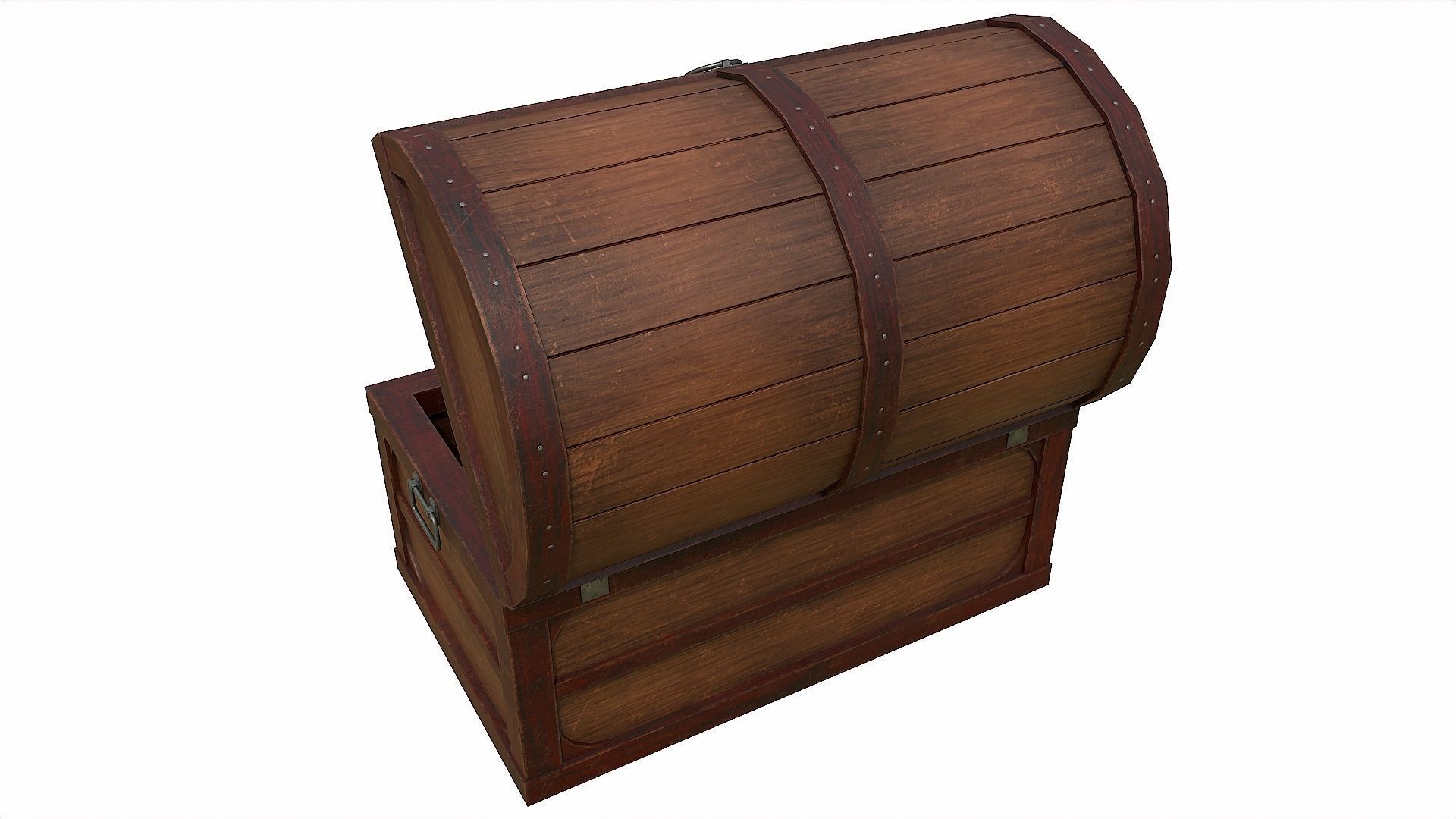 Pack of 6 Medieval Wooden Chests and Crates Low-poly 3D model_58