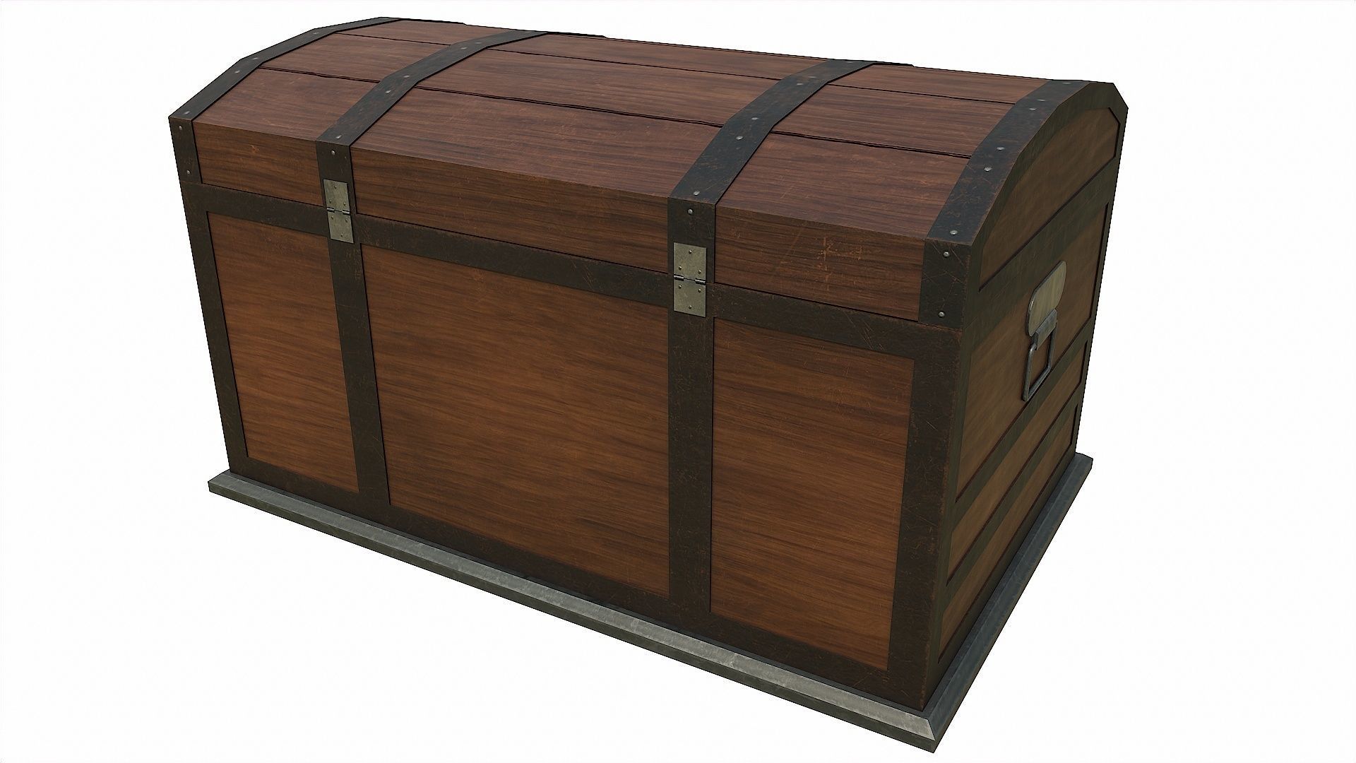 Pack of 6 Medieval Wooden Chests and Crates Low-poly 3D model_23