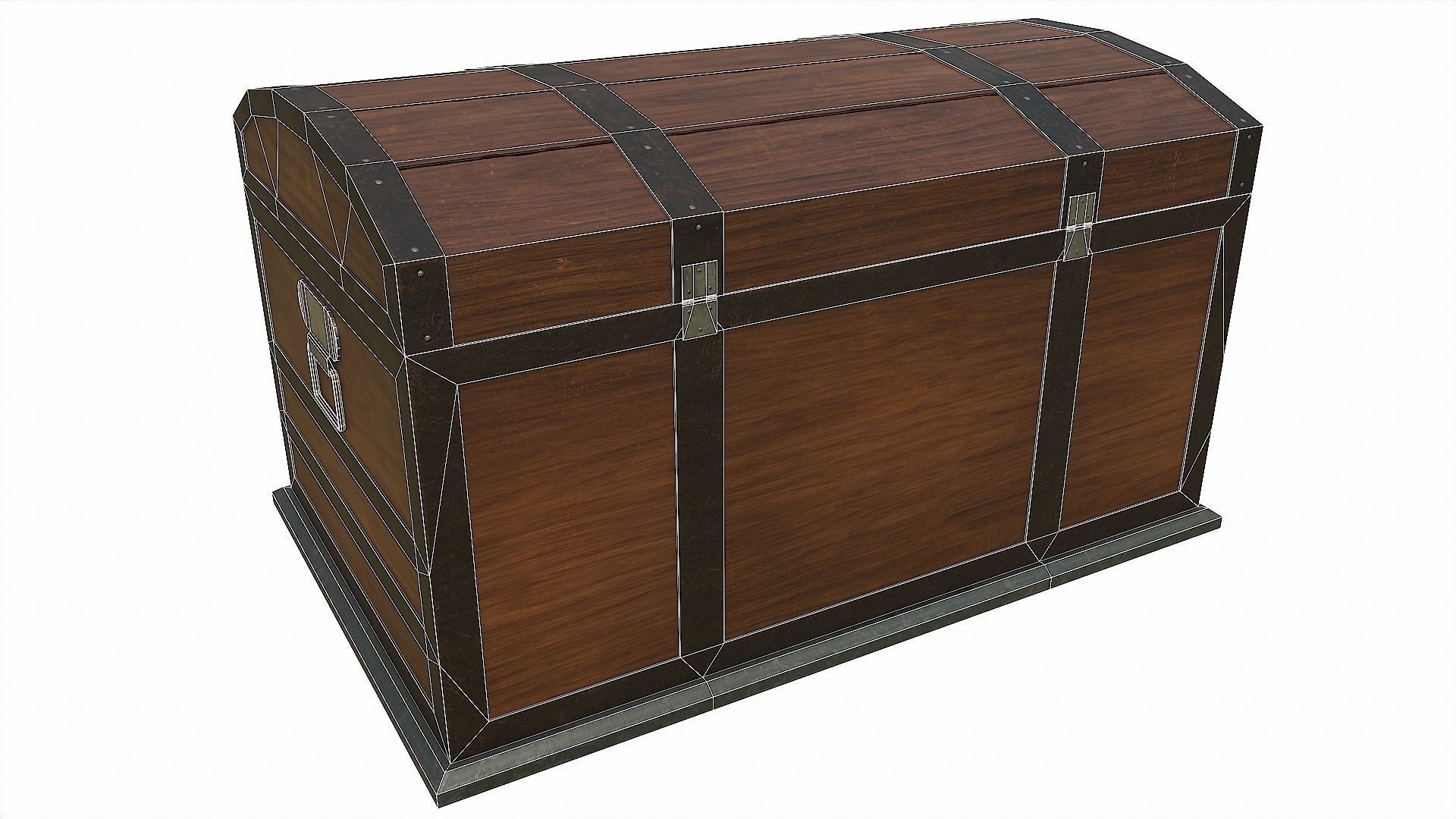 Pack of 6 Medieval Wooden Chests and Crates Low-poly 3D model_33