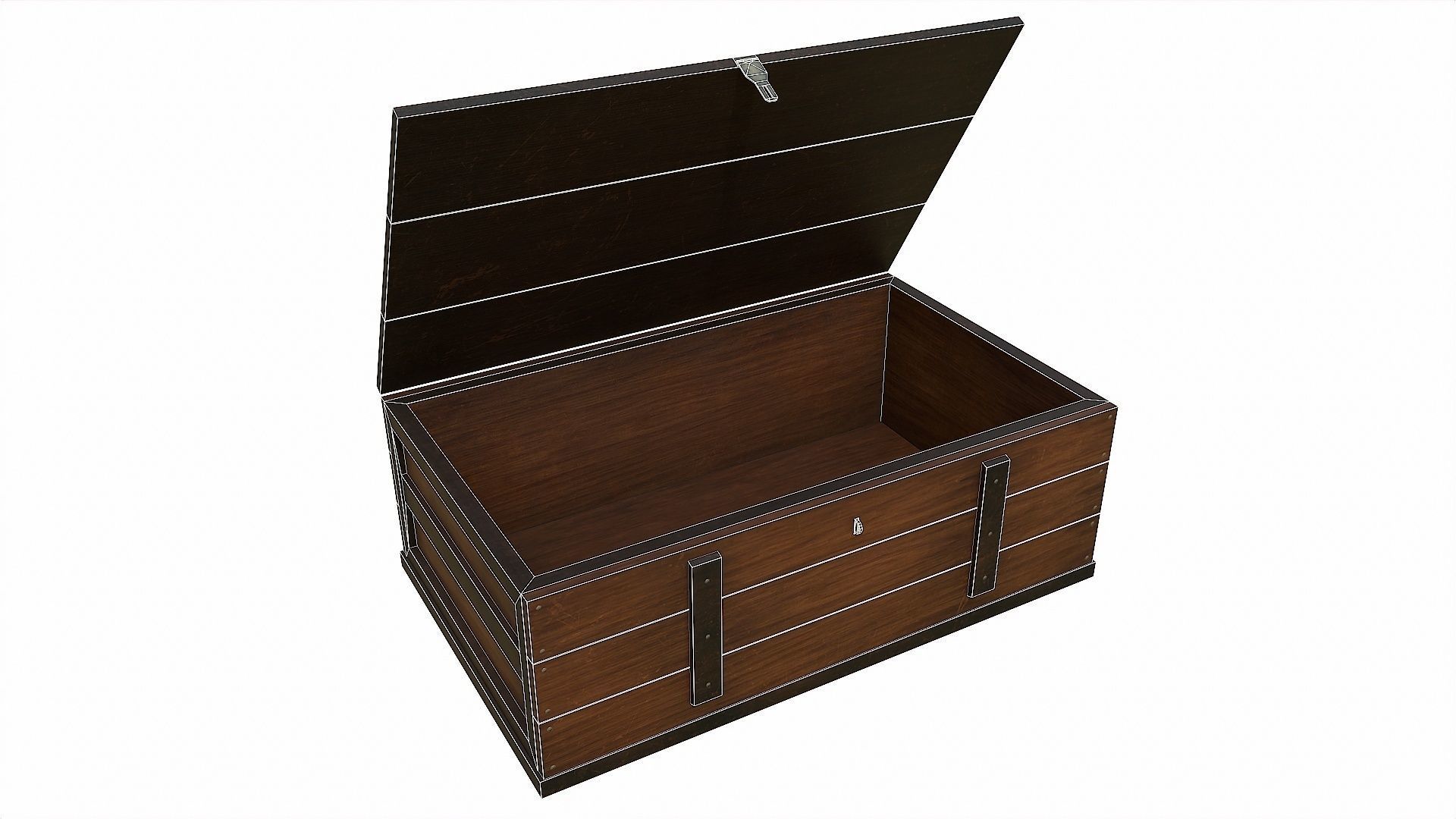 Pack of 6 Medieval Wooden Chests and Crates Low-poly 3D model_46