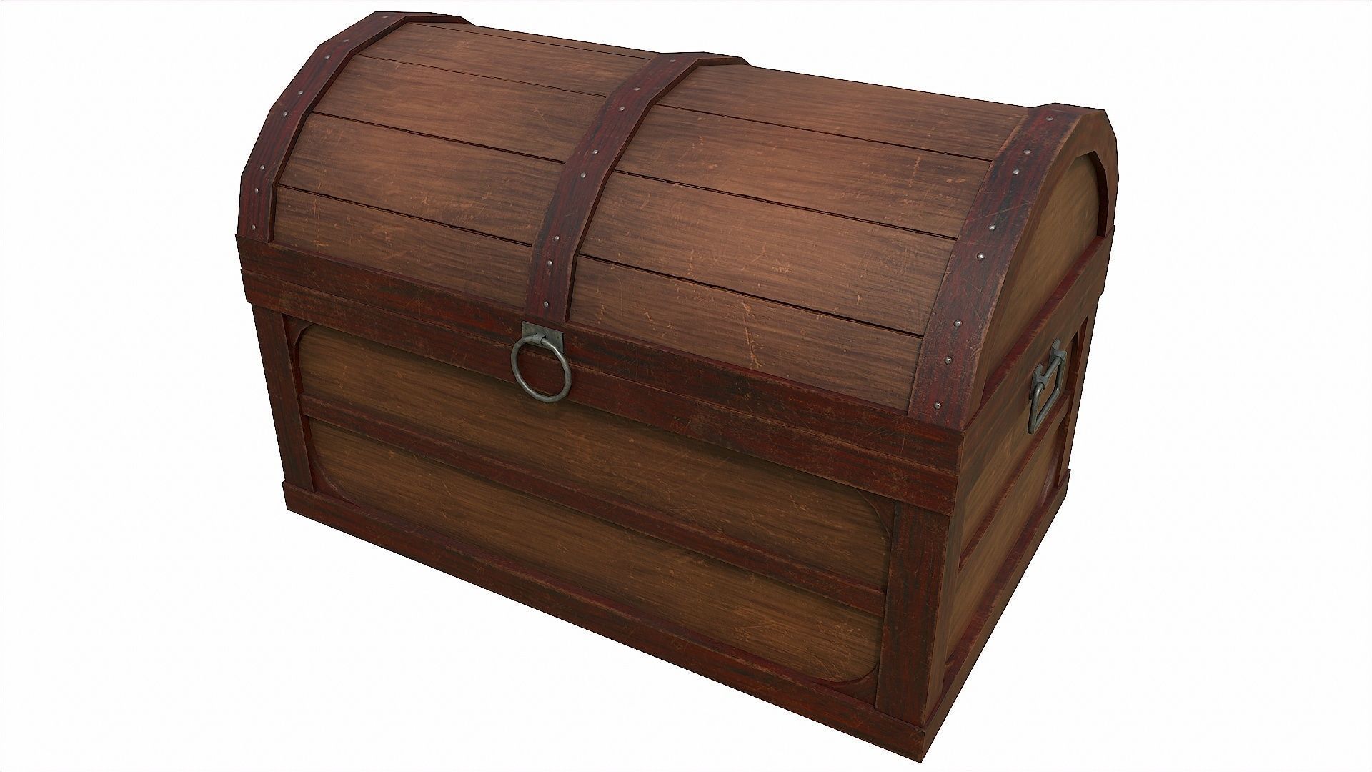 Pack of 6 Medieval Wooden Chests and Crates Low-poly 3D model_51