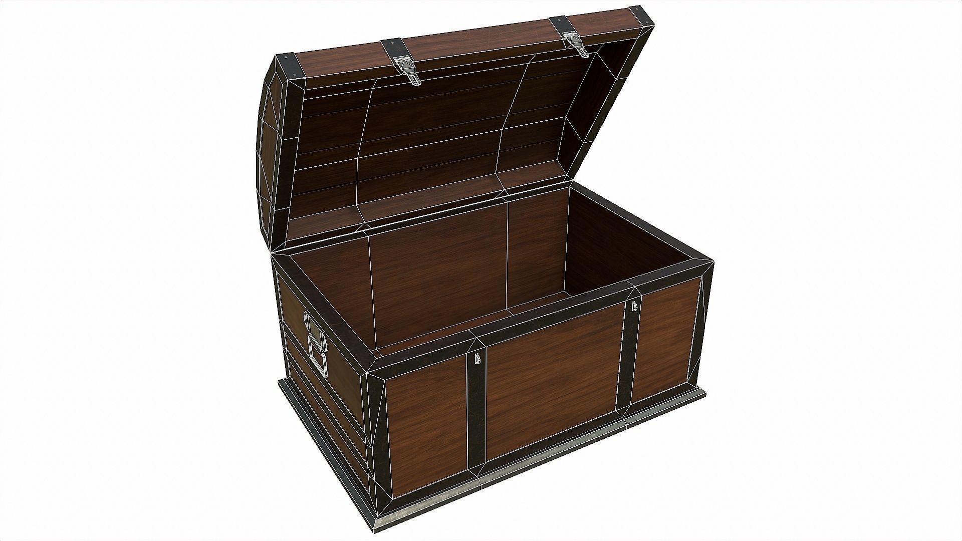 Pack of 6 Medieval Wooden Chests and Crates Low-poly 3D model_30