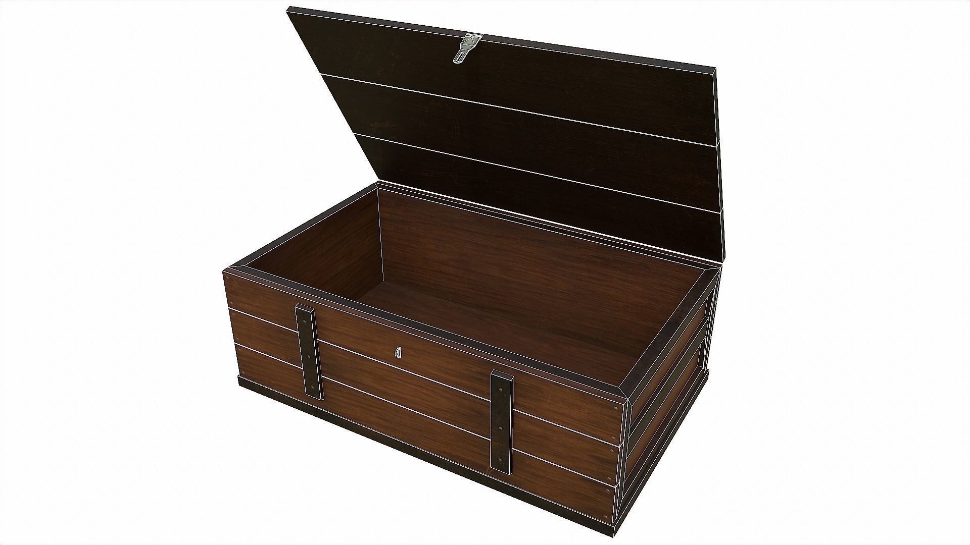 Pack of 6 Medieval Wooden Chests and Crates Low-poly 3D model_44