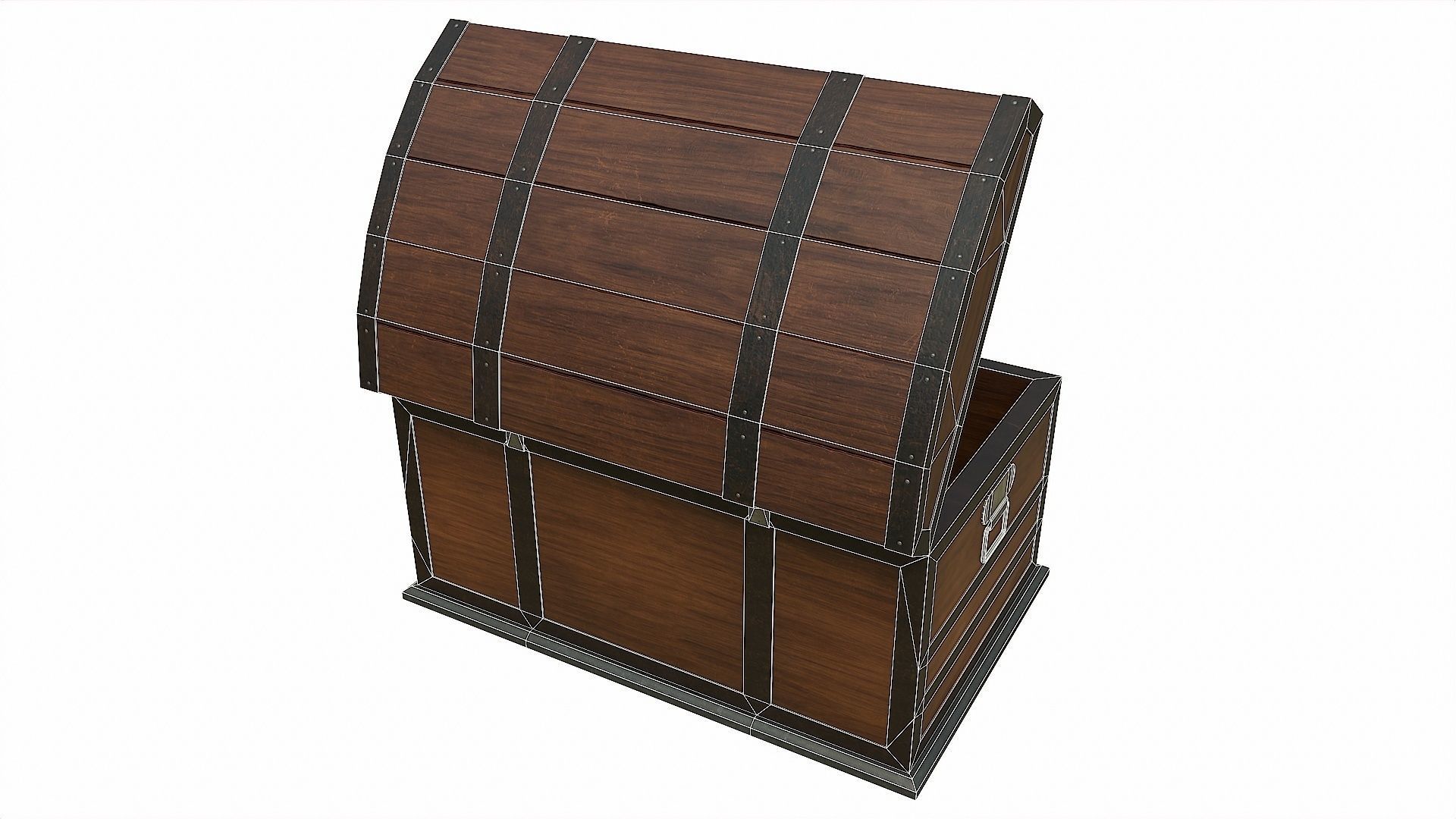 Pack of 6 Medieval Wooden Chests and Crates Low-poly 3D model_32