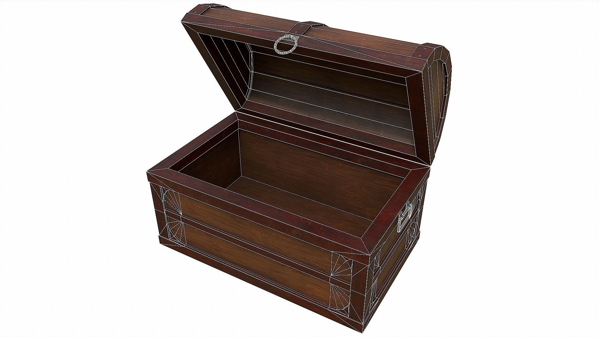 Pack of 6 Medieval Wooden Chests and Crates Low-poly 3D model_60