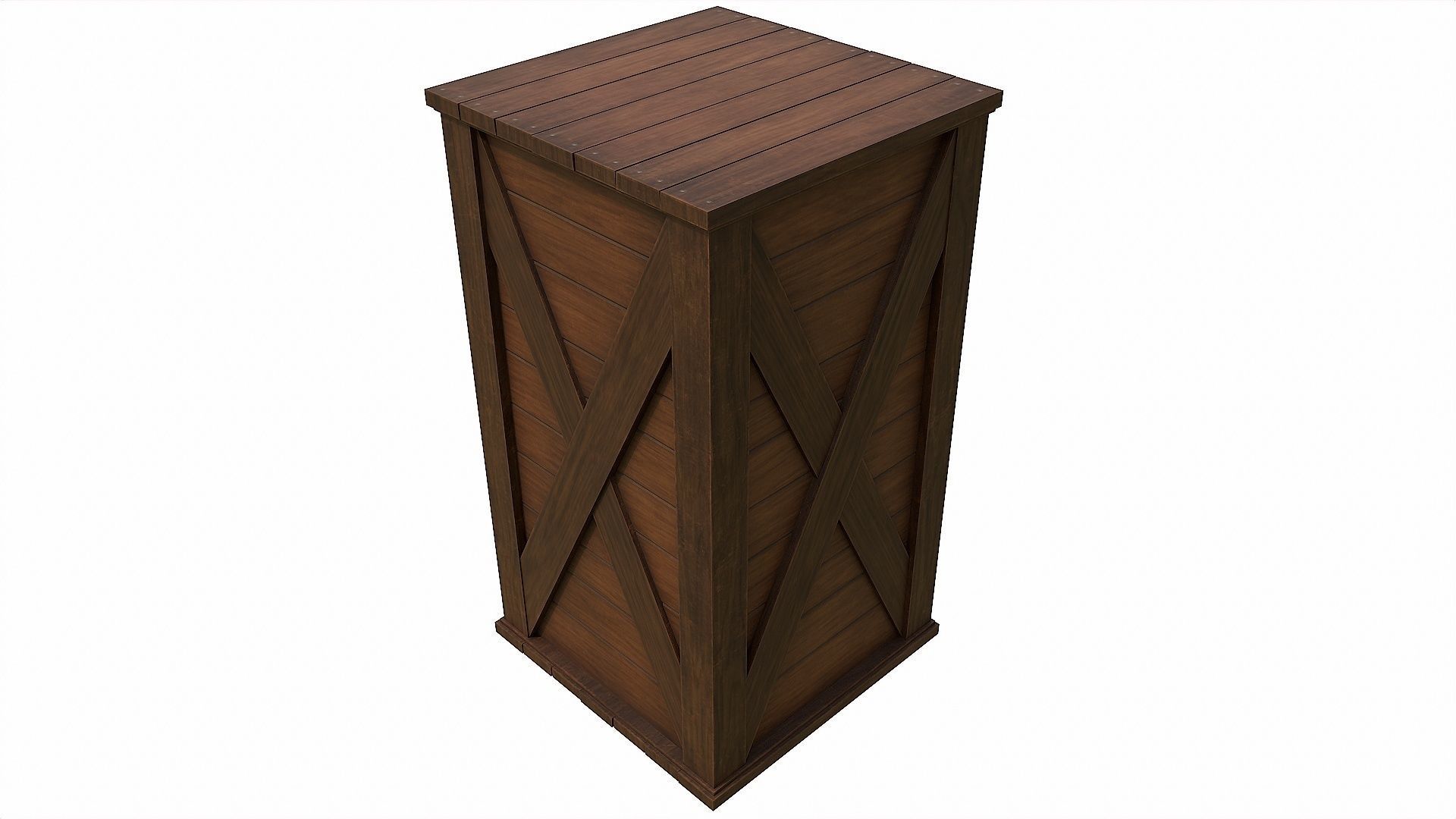 Pack of 6 Medieval Wooden Chests and Crates Low-poly 3D model_69