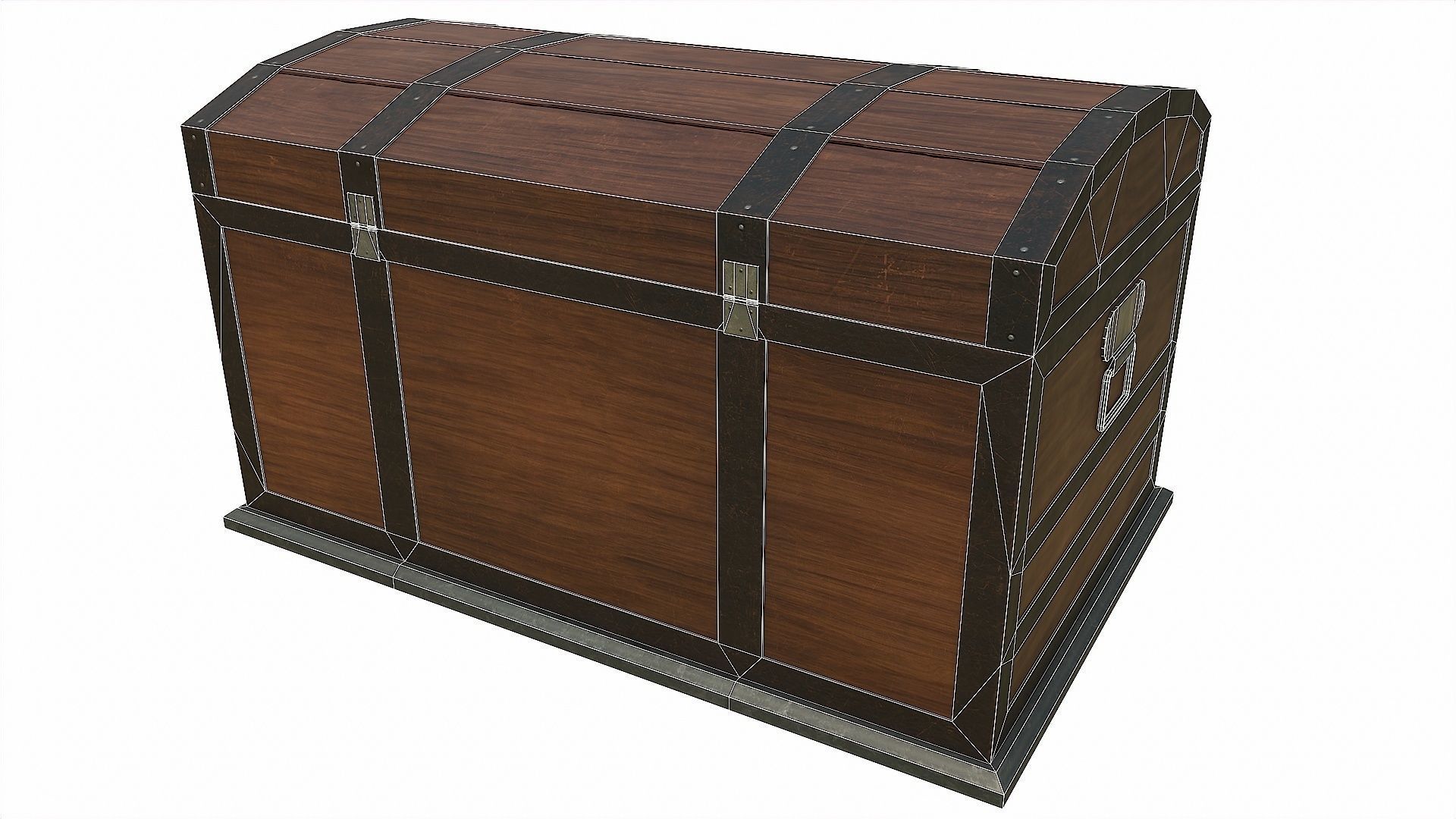 Pack of 6 Medieval Wooden Chests and Crates Low-poly 3D model_31