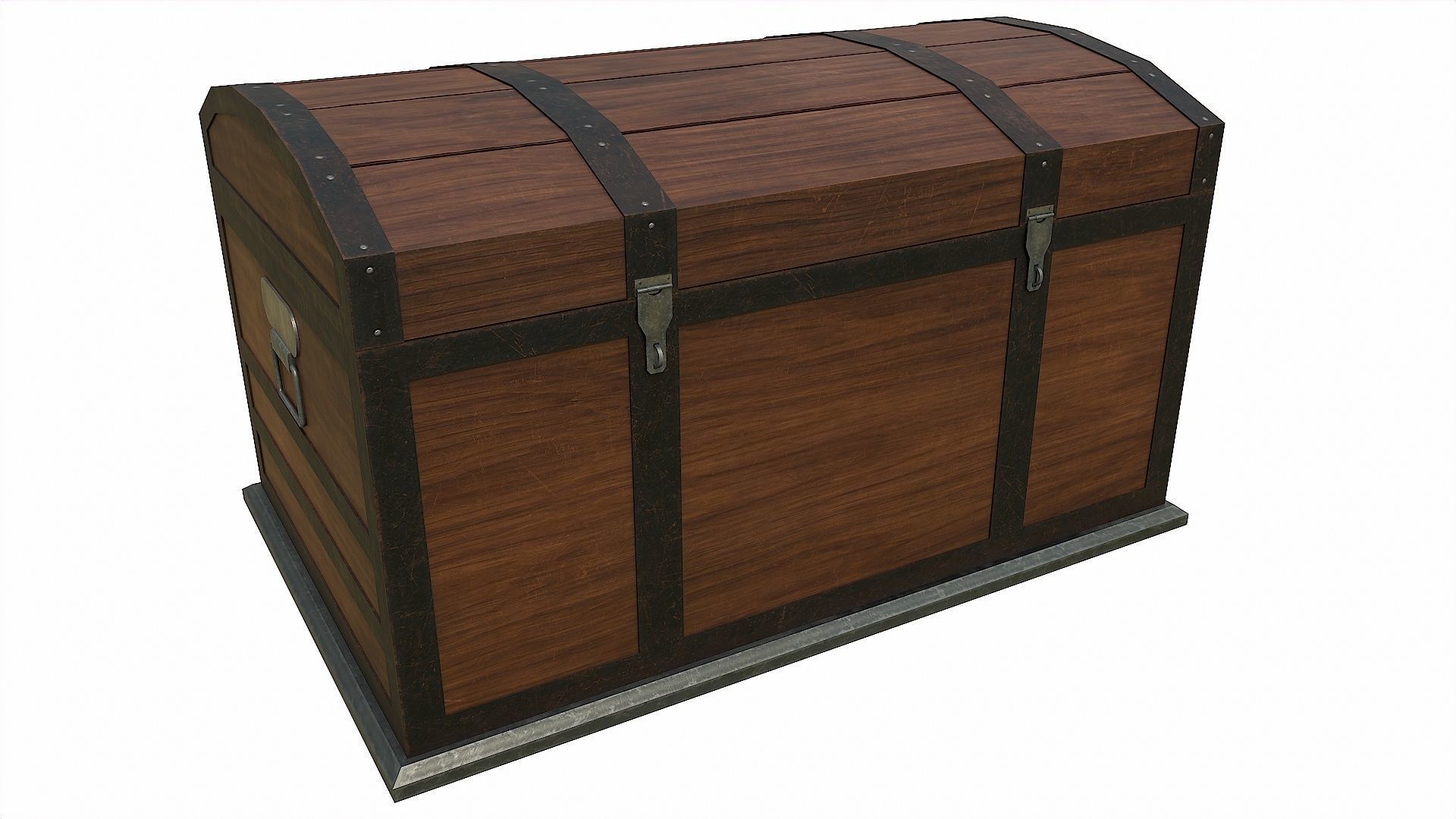 Pack of 6 Medieval Wooden Chests and Crates Low-poly 3D model_21