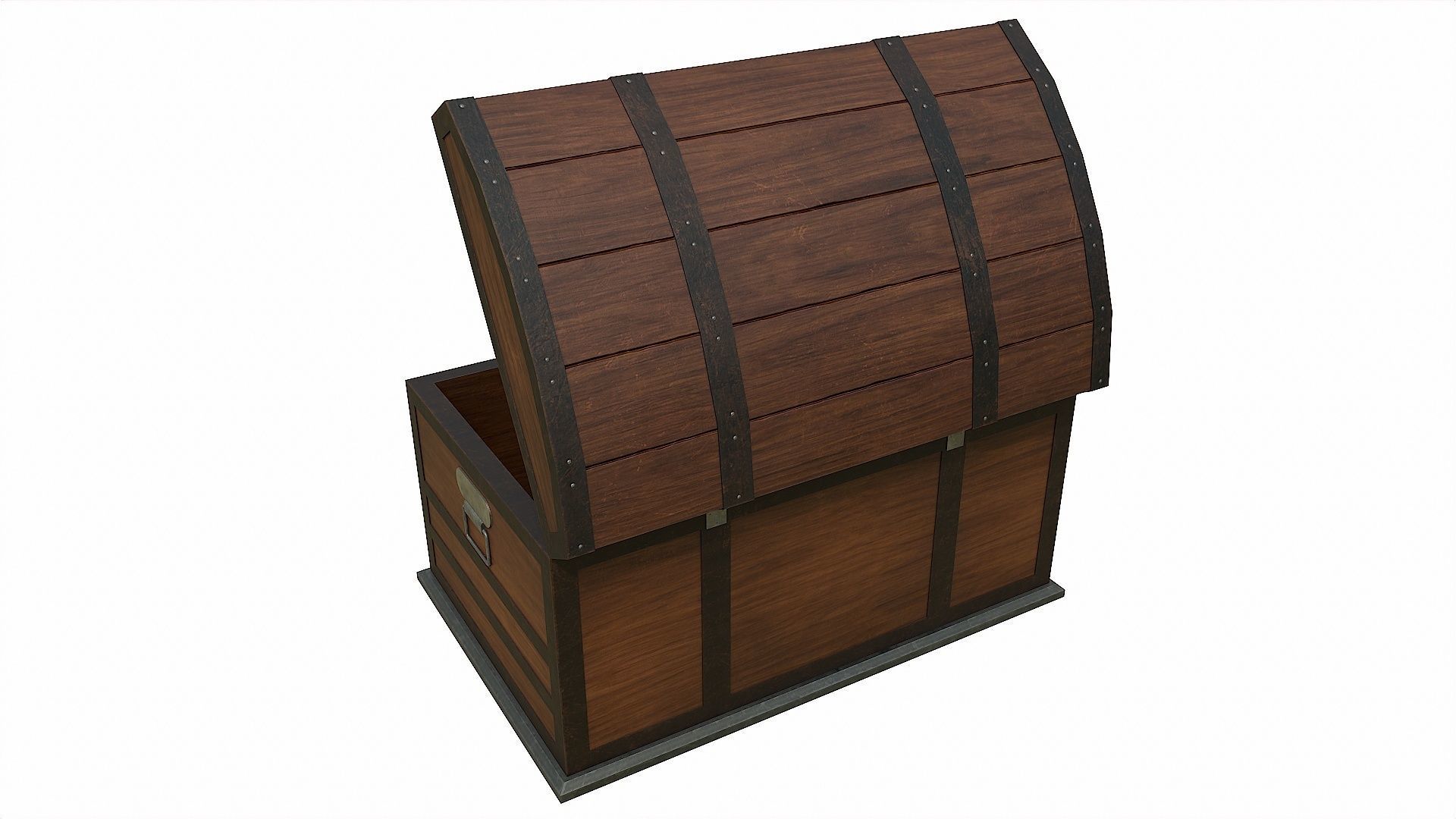 Pack of 6 Medieval Wooden Chests and Crates Low-poly 3D model_26