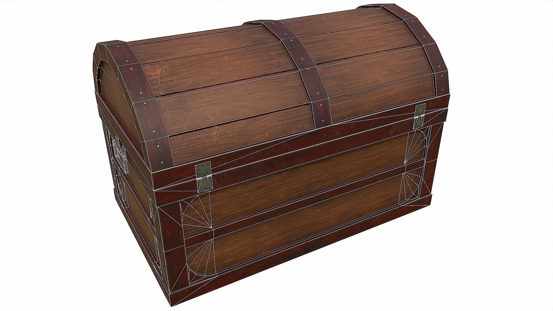 Pack of 6 Medieval Wooden Chests and Crates Low-poly 3D model_65