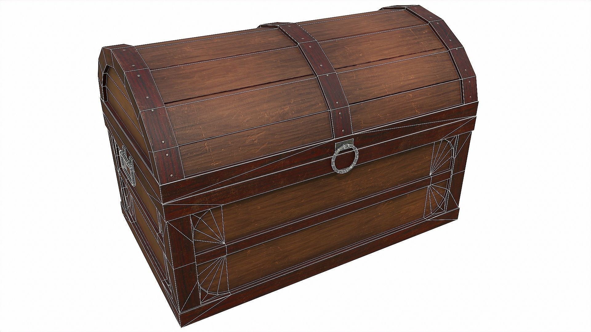 Pack of 6 Medieval Wooden Chests and Crates Low-poly 3D model_61