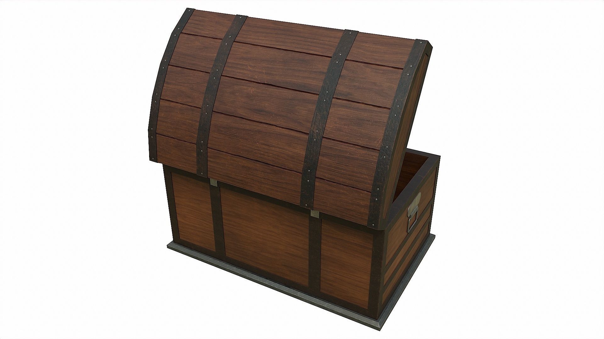 Pack of 6 Medieval Wooden Chests and Crates Low-poly 3D model_24