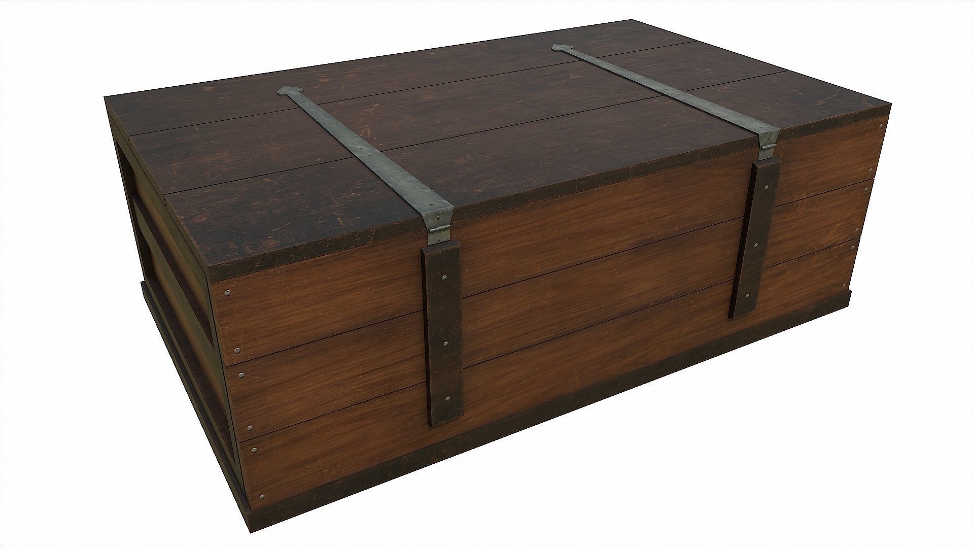 Pack of 6 Medieval Wooden Chests and Crates Low-poly 3D model_41