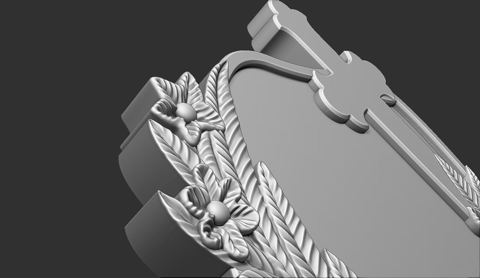 Memorial Tombstone with Cross 3D print model_4