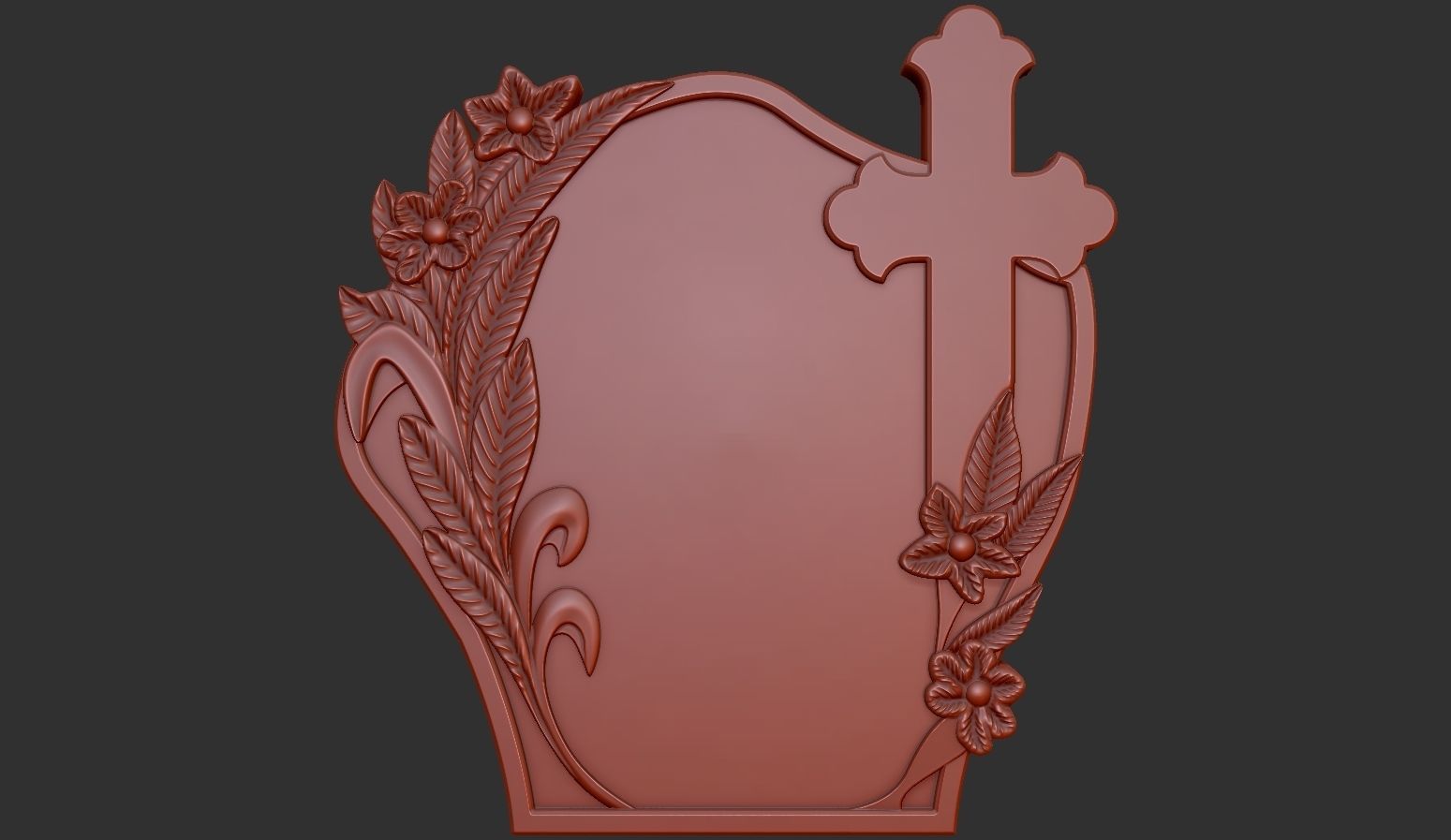 Memorial Tombstone with Cross 3D print model_1