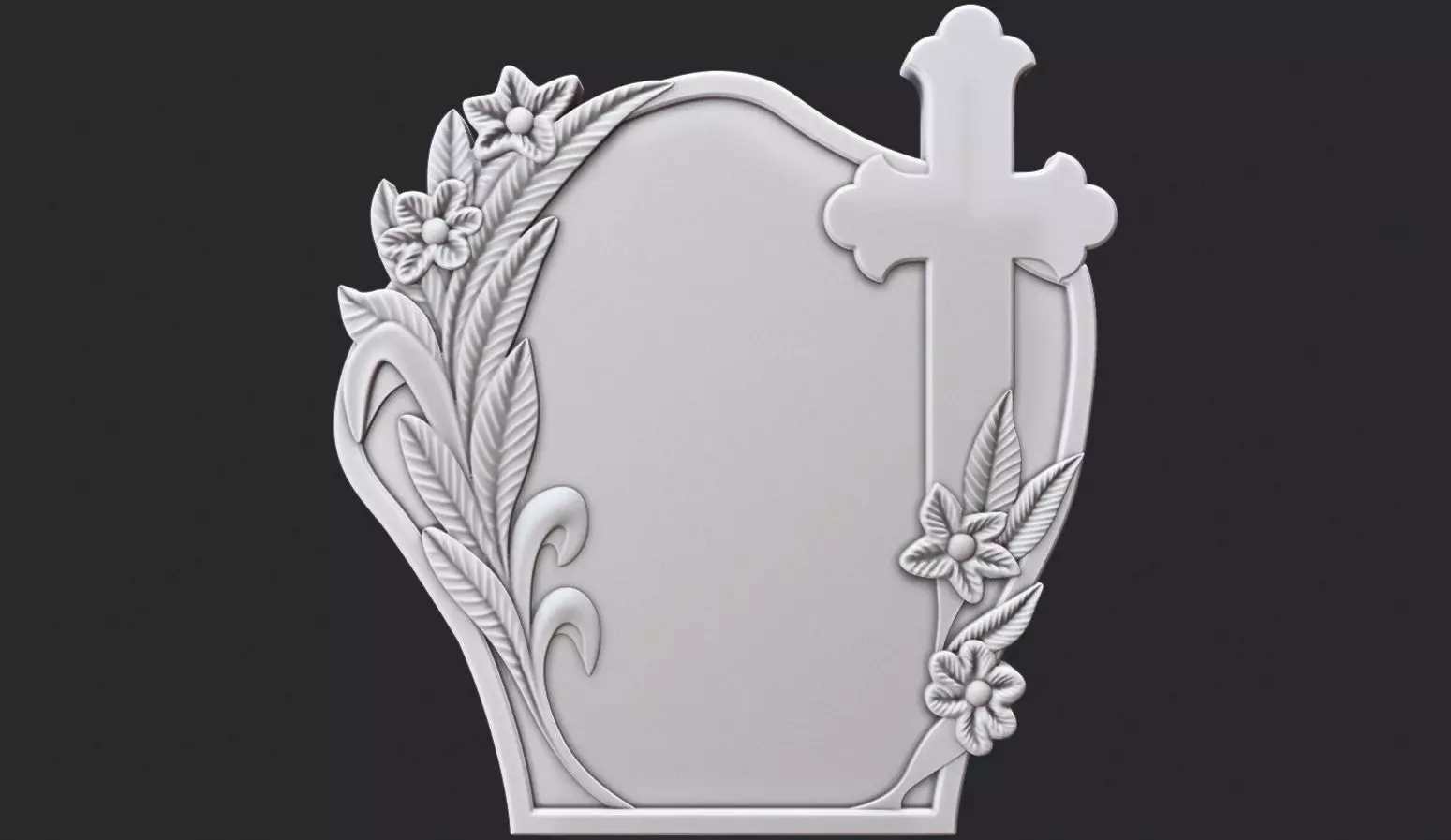 Memorial Tombstone with Cross 3D print model_0