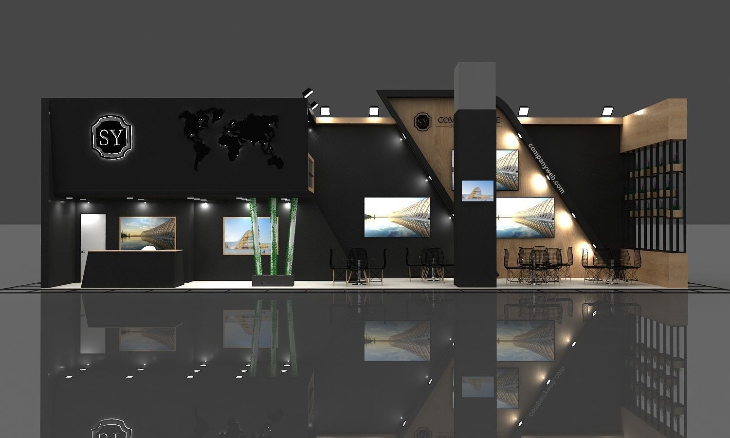 Exhibition Stall Size 17 m x 4 m  Height 500 cm 3D model_1