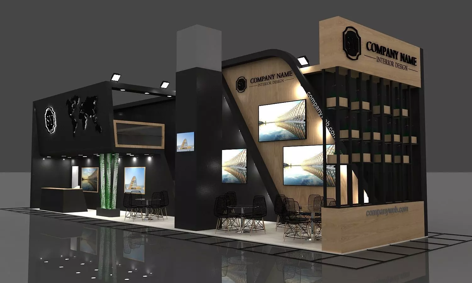 Exhibition Stall Size 17 m x 4 m  Height 500 cm 3D model_0