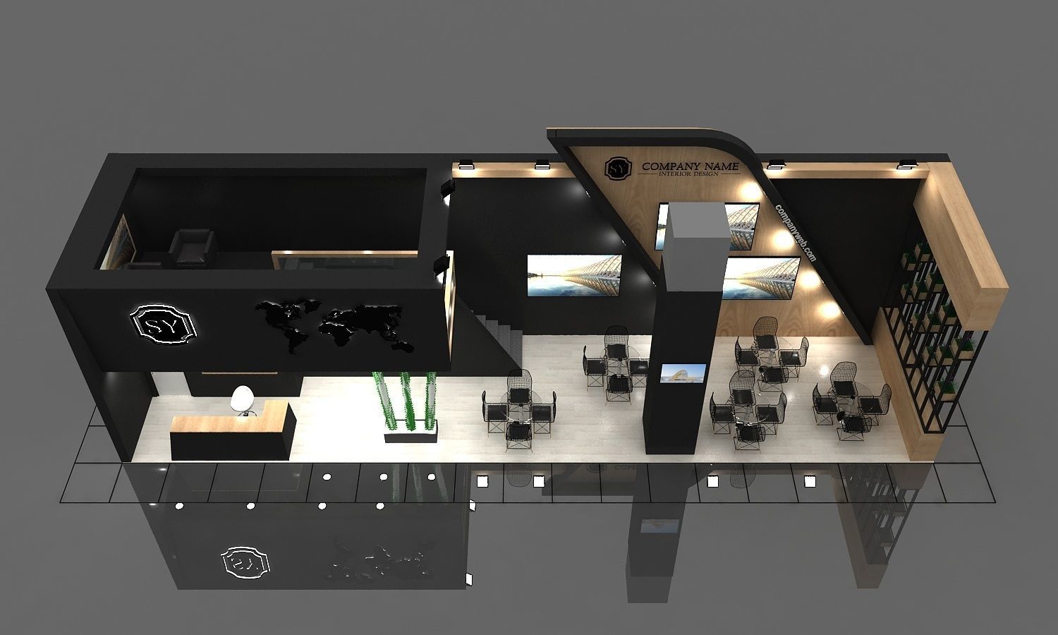 Exhibition Stall Size 17 m x 4 m  Height 500 cm 3D model_4