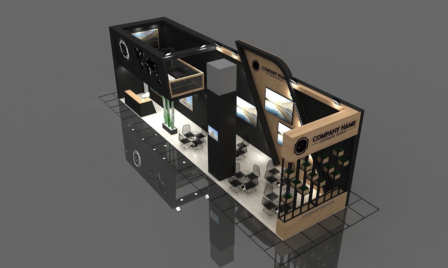 Exhibition Stall Size 17 m x 4 m  Height 500 cm 3D model_6