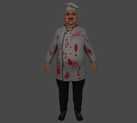 scary cheif  rigged Low-poly 3D model