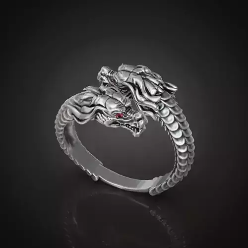 Chinese dragons ring adjustable for women Free 3D print model