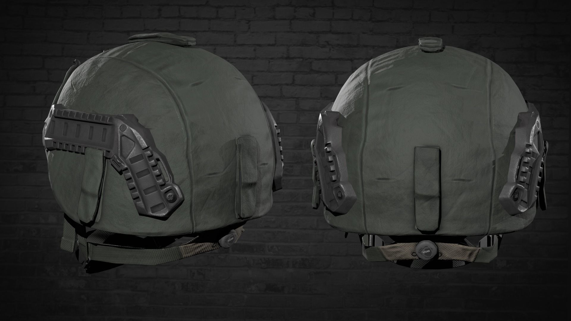 MILITARY  Game Ready ACH Tactical Helmet Low-poly 3D model_4