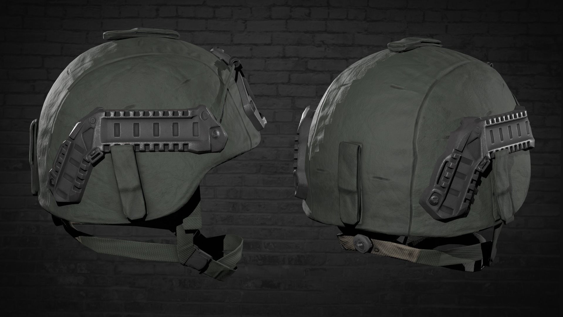 MILITARY  Game Ready ACH Tactical Helmet Low-poly 3D model_5