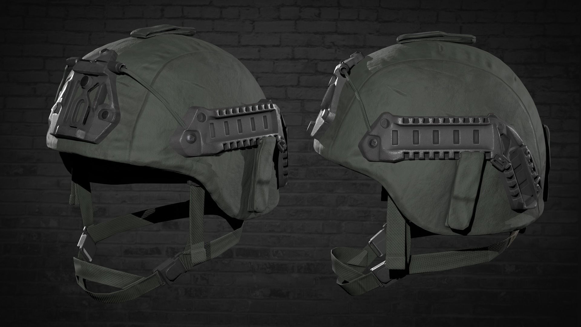 MILITARY  Game Ready ACH Tactical Helmet Low-poly 3D model_3