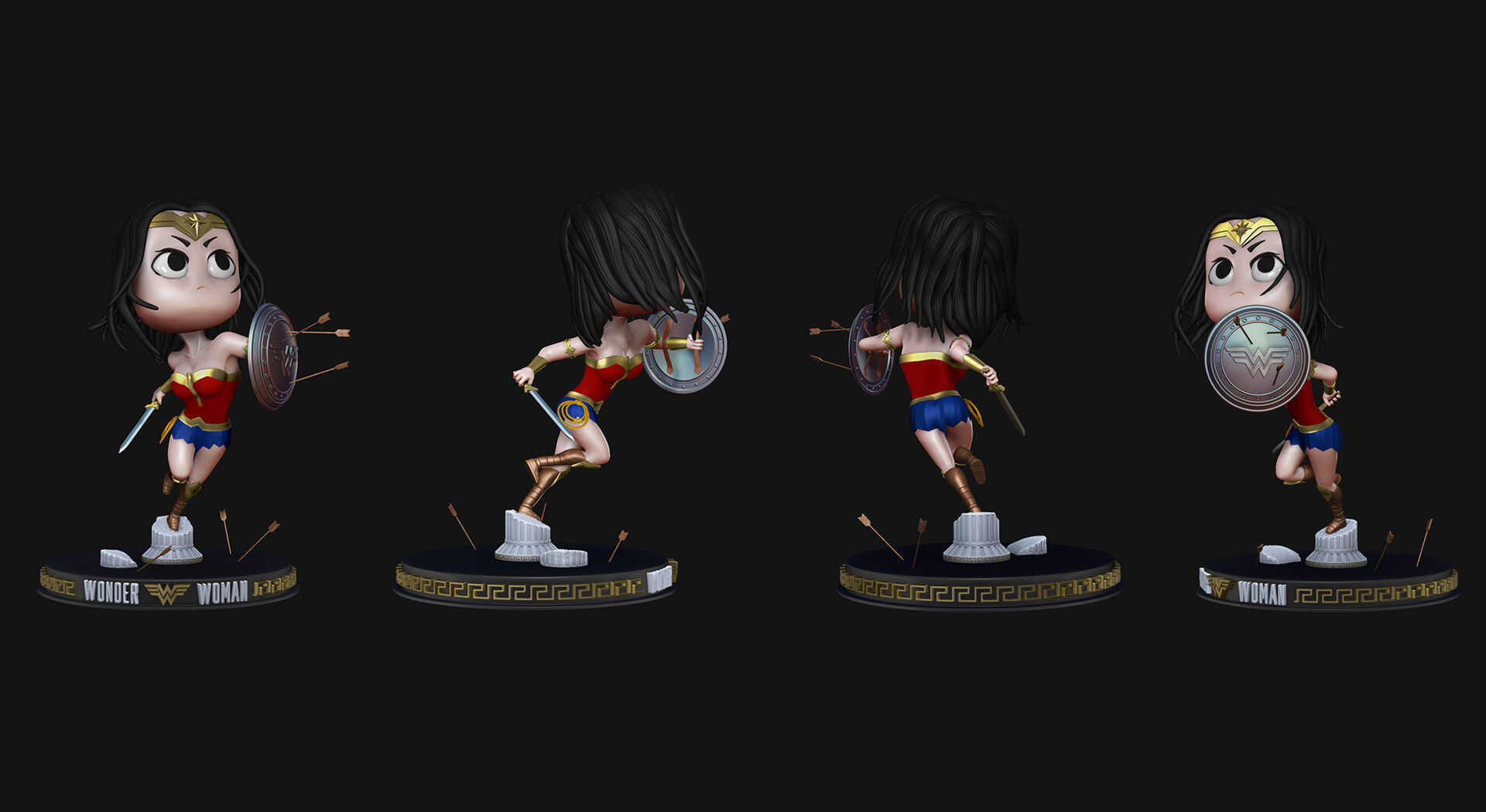 WonderWoman STL wonder woman figurine 3D print model_4