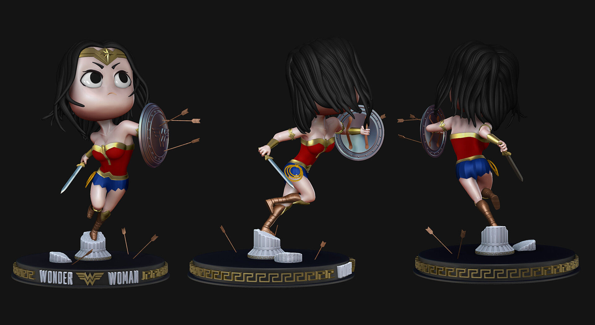 WonderWoman STL wonder woman figurine 3D print model_2