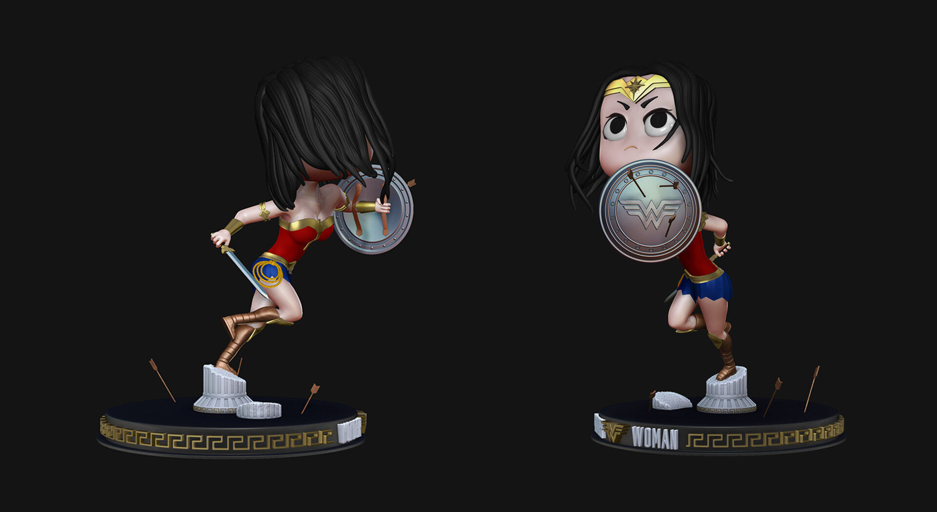 WonderWoman STL wonder woman figurine 3D print model_6