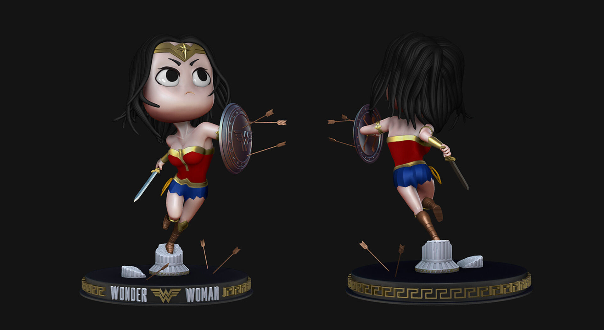 WonderWoman STL wonder woman figurine 3D print model_5