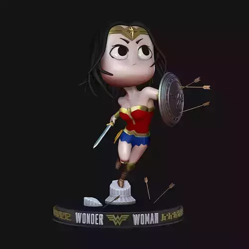 WonderWoman STL wonder woman figurine 3D print model
